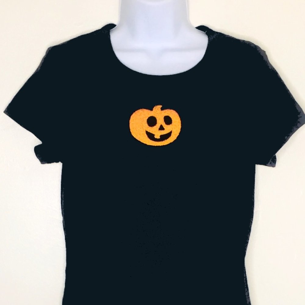 Y2K Halloween Pumpkin Textured Jack o' Lantern Vintage Tee Ghost Fall Retro